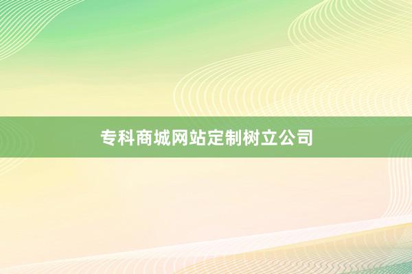 专科商城网站定制树立公司
